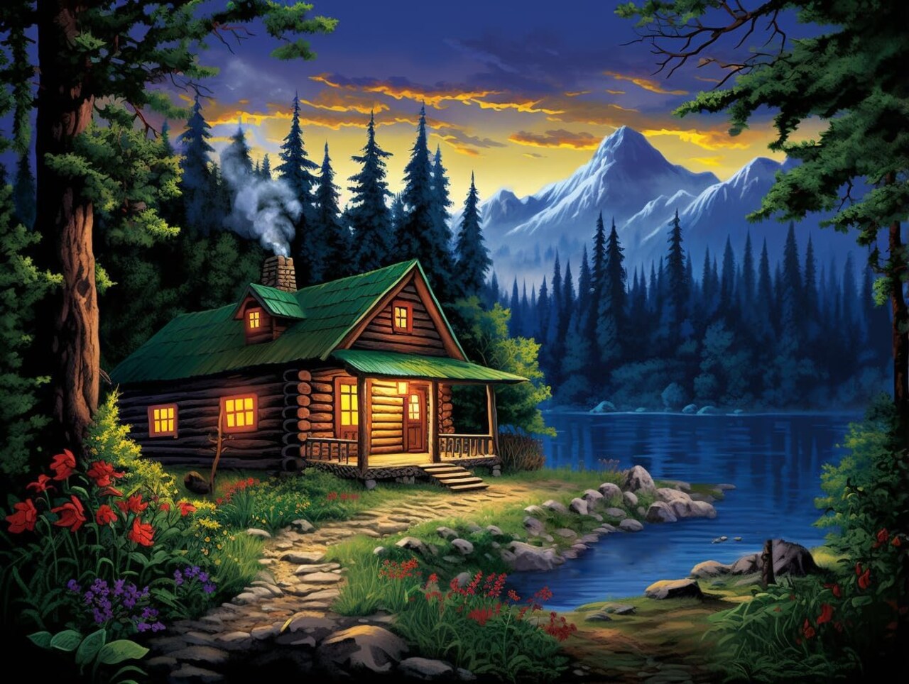 Diamond Painting Kits for Adults Cabin in The Wood Full Drill,5D Paint with Diamond Kit Embroidery Art Craft for Home Wall Decor…